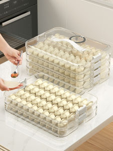 Japanese Style Food Grade PET Freezer Box Dumpling Storage Container Refrigerator Dumpling Quick Freezing Box Home Use Platter