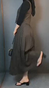 Oneset Wanita Vest & Rok Katun Sora Outfit Setelan Wanita