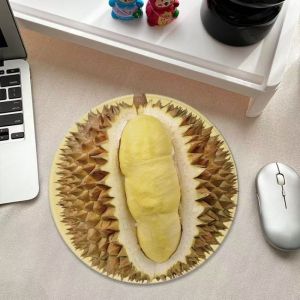 Dễ Thương Mô Phỏng Hình Trái Cây Miếng Lót Chuột Tròn HD In Hình Chống Trơn Trượt Có Thể Giặt Được Cao Su Bền Trò Chơi Máy Tính Phụ Kiện Chủ Đề Mùa Hè