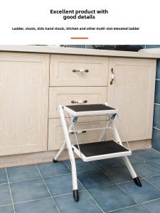 Thickened Two-Step Folding Stool YSF Childrens Folding Ladder Stool Multi-Function Home Kitchen No Installation Required