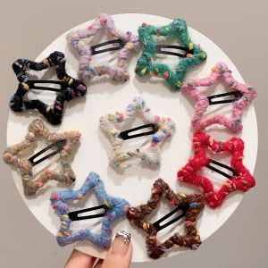 กิ๊บติดผมปักลายจุดและดาวสไตล์หวานสำหรับเด็กผู้หญิง กิ๊บติดผมด้านข้าง กิ๊บติดผมด้านหน้า กิ๊บติดผมสำหรับผู้หญิง กิ๊บติดผมแบบติดหน้าม้า