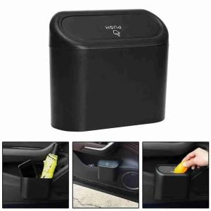 Universal Organizer Car Clamshell Trash Bin Hanging Vehicle Garbage Dust Case Storage Box Black ABS Square Pressing Trash Can 6P