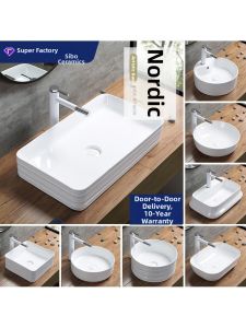 Minimalist Single Hole Ceramic Sink for Washing Hands and Face