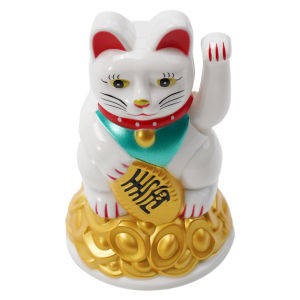 Tượng Mèo May Mắn - Mèo Maneki Neko Bằng Nhựa Vẫy Tay Trang Trí Xe Hơi Phong Thủy Nhà Cửa Văn Phòng Hoàn Thiện Bằng Sắt Quà Tặng Sinh Nhật 14+