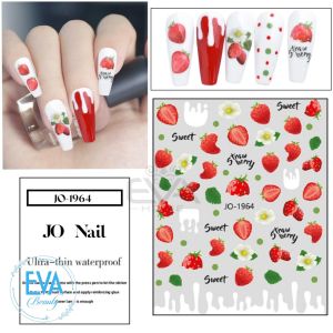 Sticker Dán Móng Tay 3D Dạng Decal Dán Móng Chống Nước Joyful Nails  Hoạ Tiết Dâu Tây Sweet Strawberry Nail Art Sticker JO1964