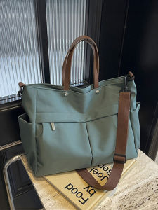 2025 New Large Capacity Canvas Tote Bag Womens Simple Handheld Shoulder Bag Fashionable Outdoor Commuting Crossbody Bag