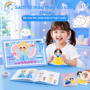 XIONGBUFAN | Quà Tự Làm Cho Bé Gái Sách Vẽ & Tô Màu Có Dán Nhỏ