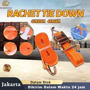 Ratchet tie down 10 ton 4x4/6/8/10 meter - tali ikat barang mobil truk 5cm x 6/8 meter krek sound sistem cargo lashing track trek belt trackbelt tali pengikat barang truck truk mobil bak termurah