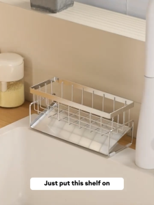 304 Stainless Steel Storage Rack Large capacity Multi-functional Sink Cleaning Tools Bathroom Shampoo Shelves