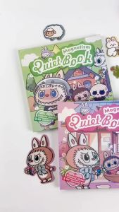 Labubu Magnetic Quiet Book Childrens DIY Puzzle Magnetic Scene Stickers Princess Dress Up Stickers
