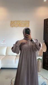 Syafacollection Kiara Dress Polos Sutra Mewah Gamis Muslim Wanita Butik Silk