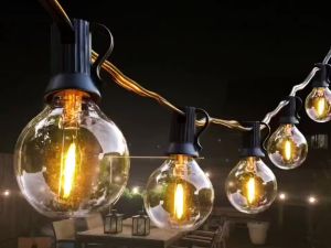 G40 bulbs waterproof outdoor light string with Shatterproof Bulbs Heavy Duty Hanging Lights for Backyard Garden Porch Wedding Party