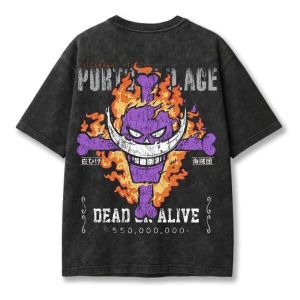 Bandai | One Piece Skull Vintage Washed Anime Graphic T Shirts Man Women Short Sleeve Tees 2026 Summer Casual Oversized Harajuku Y2k Tops