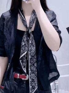 Khăn Choàng Lụa Dài Mỏng Dài Hình Tam Giác Dài Thời Trang Mùa Hè Chống Nắng Cho Thanh Thiếu Niên Phong Cách Hàn Quốc