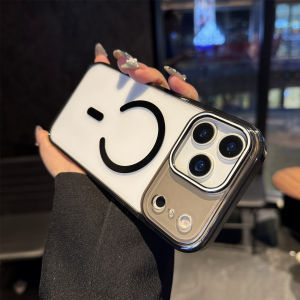 เคสโทรศัพท์แม่เหล็กอะคริลิกใสสูงสำหรับ iPhone 17 Air 16 15 14 Pro Max พร้อมปุ่มสัมผัสในตัว ฝาหลังกันกระแทก PC