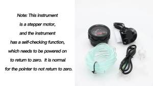 RYSJM | 52mm Car Turbo Boost Gauge with Boost Sensor -1~0~2 BAR 2inch Universal 12V Pointer Turbo Boost Bar Meter Digital White LED