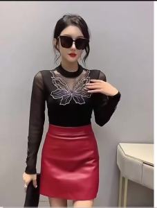 B46 Blouse Dewasa Atasan Lengan Panjang Transparant