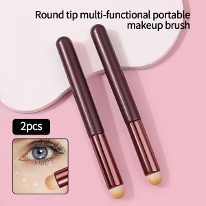 2pcs round head concealer brush halo dye brush portable lip brush multi-function makeup brush beginner soft makeup tool
