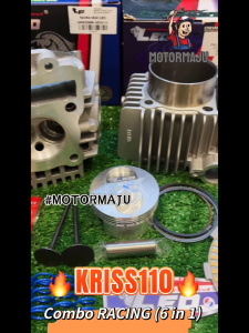 Combo KRISS110 [LEO] 65MM Racing Block Pro Liner Head 24/28MM with valve Spring Clutch Plate Gasket Complete Valve seal Kriss "MOTORMAJU"
