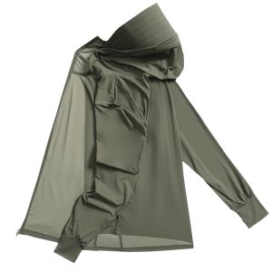 HENGYUANXIANG | High-End Ice Silk Mens Fishing UV Protection Clothing Breathable UPF50+ Anti-Ultraviolet Fashionable Urban Style Zipper Closure