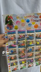 Vỉ 24 Gói Hạt Nở Bông Pha Lê Bảy Màu Hạt Thuỷ Tinh Thể Ngâm Nước Trồng Cây Thích Hợp Trang Trí Hồ Bơi Cá Cảnh Làm Hanmad Đồ Chơi Dành Cho Trẻ Em Seven Clolr Crystal Boll