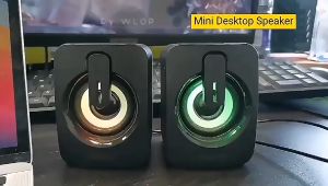 Speaker Desktop Laptop PC Komputer Subwoofer Stereo Wired 3.5mm Jack USB RGB Light