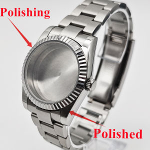 RICHUS 36/39mm Silver Stainless Steel Watch Case Sapphire Crystal Fit NH35 NH36 ETA2824 2836 Miyota82 Movement Replacement Parts