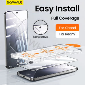 BKWHALE Easy Install Tempered Glass For Xiaomi 17 15 14 13 12 17T Pro 15T 14T 13T POCO F9 F8 F7 Ultra F6 F5 M8 M7 M6 X6 X7 X8 Pro Max Screen Protector Film