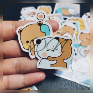 stiker lucu brown sugar sticker glossy karakter line cute brownsugar isi 20pcs
