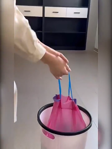 [1pack 100pcs] Garbage Bag (Beg Sampah) 45x50cm 🧺 Garbage Bag with Rope | Drawstring Trash Bag | Auto Seal Dustbin Bag #Easy Needz