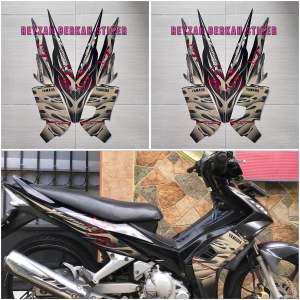 STIKER STRIPING MOTOR JUPITER MX OLD 135 2008 2009 HITAM GOLD