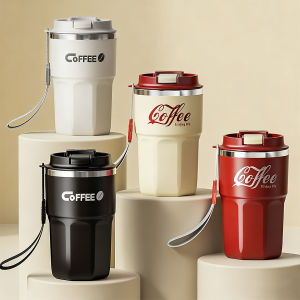 WORTHBUY Double-Walled Insulated Milk Coffee Cup 304 Stainless Steel Thermos Mug Portable Sealed Leak-proof Drinking Cup Tumbler