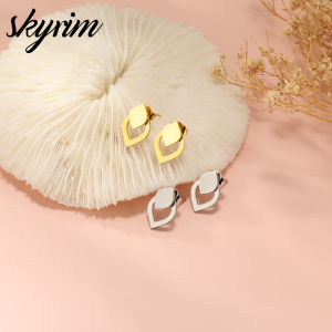 SKYRIM Titanium Steel Stud Earrings Water Drop Shape Womens Earrings Fashion Jewelry
