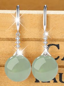 Elegant Long Pure Silver Earrings Vintage Court Style out Fashion Jewelry Womens Love Heart Waterdrop Bell Pendants