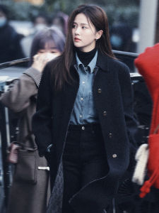 Áo Sơ Mi Denim Dài Tay Nữ Mùa Xuân Thu Thường Ngày Cổ Polo Tay Dài Nhiều Lớp Áo Lót Cotton Pha Trộn Thoải Mái Thoáng Khí