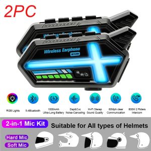 kebidumei | Tai Nghe Bluetooth Cho Mũ Bảo Hiểm Xe Máy BT 5.4 Đàm Thoại Rảnh Tay Chống Nước IP67 Nghe Nhạc Dành Cho 2 Người Lái Giao Tiếp 800m