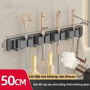 Giá Treo Cây Lau Nhà Và Chổi Treo Tường Có 5 Móc Giá Đỡ Bằng Nhôm Thân Thiện Với Môi Trường Để Làm Sạch Dụng Cụ Trong Phòng Tắm