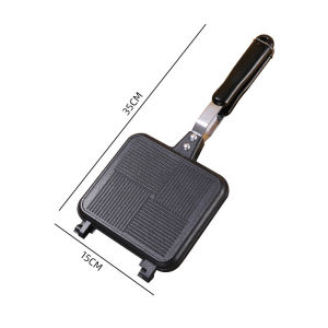 Sandwich Maker Grilled Sandwich Panini Maker Pan with Non-Stick Plates Stovetop Toasted Sandwich Maker Aluminum Flip Pan JT