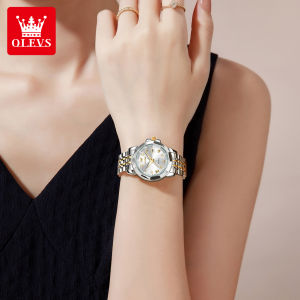 OLEVS Fragrance Watch For Women Waterproof Original Quartz Calendar Luminous Silver Gold Relo