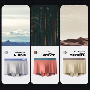 miiow | MiiOW Modal Mens Underwear Double-Sided Zero Sensation Antibacterial Seamless Boxer Shorts Comfortable Breathable Briefs