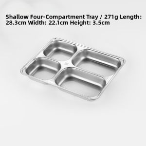 Deep Thick Stainless Steel Partitioned Tray