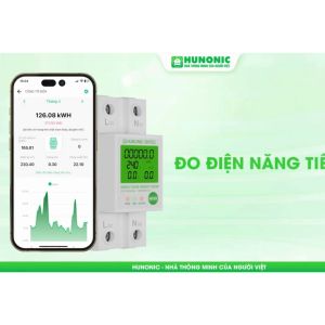 Công Tơ Điện Thông Minh Hunonic ENTEC - Đồng Hồ Đo Điện 63A Điều Khiển Từ Xa Chống Rò Rỉ Điện