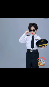 ✈️ [SG] Kids Pilot Costume Uniform 🧑‍✈️ Career Day Occupation Suit Boy Girl Set Airlines Captain