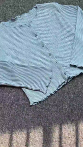 Cardigan Hornet Puffy Knit Korean Style Cardigan Button Kancing Vintage