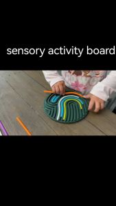 Color 11 Strings Silicone Double-Sided Sensory Activity Board Stress Relief Fidget Toy for Kids