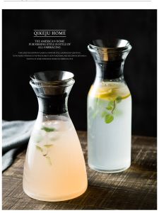 Luxury Glass Cold Water Pot Heat Resistant Large Capacity Restaurant Home Use Juice Pot Nordic Style Water Pot from China