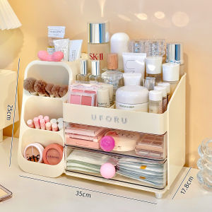 Large Capacity Cosmetic Desktop Organizer Box New 2025 Elegant Design Makeup Brush Storage Rack Skin Care Products Holder