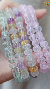 Collection Grade Pumpkin Bracelet (Jelly Rose Quartz Duo Bao Green Beryl)