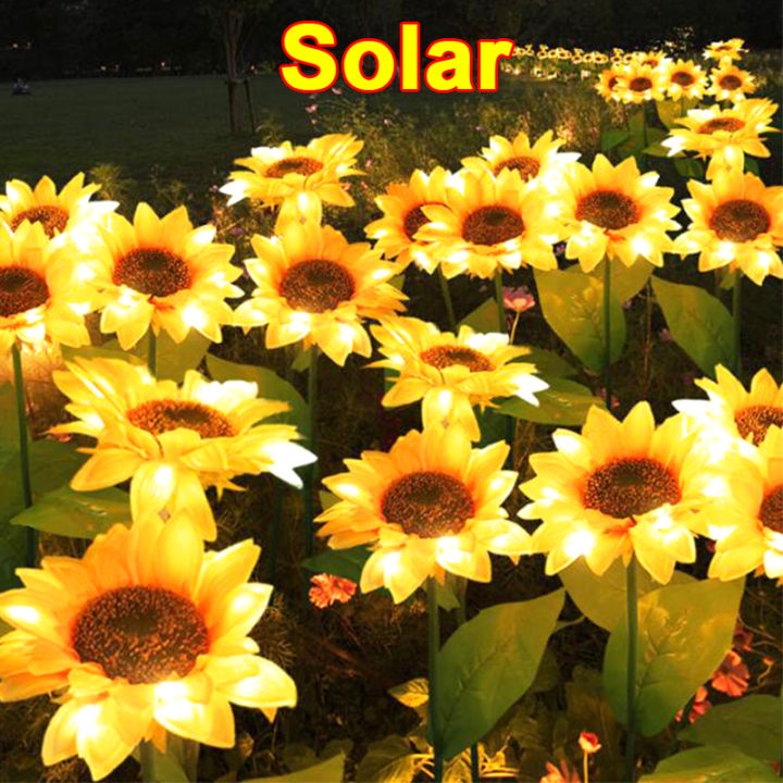 Abenkle Solar Sunflower Lights Solar Flower Garden Light Outdoor