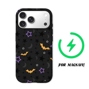 BILIBILI | Halloween Bat Star Phone Case for iPhone 18 17 16 15 14 13 12 11 Air Pro Max Plus Double-layer Cover